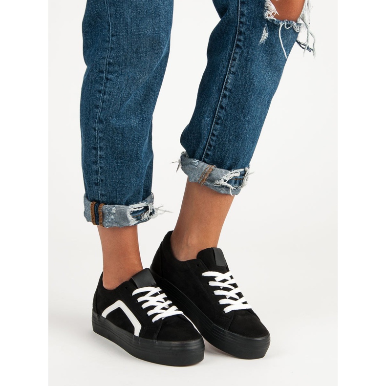 Sport Tênis de camurça preta preto 2