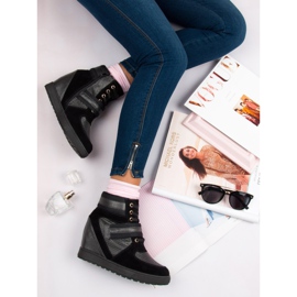 J. Star Sapatos de cunha preto 1