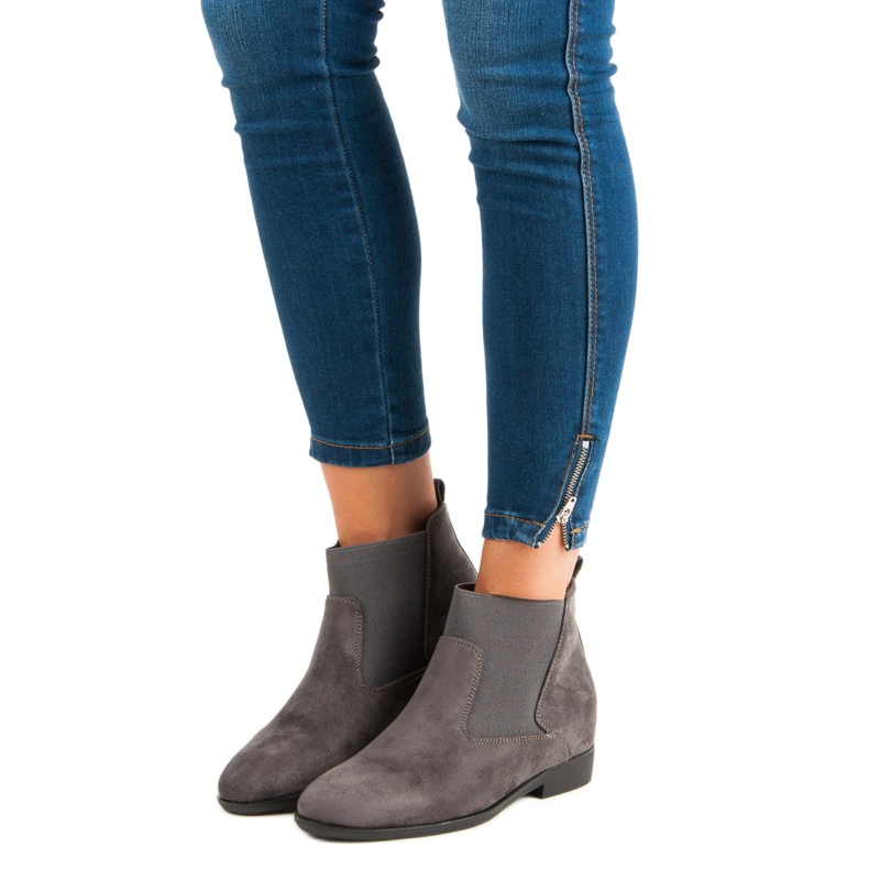 Lucky Shoes Botas Jodhpur elegantes cinza 2