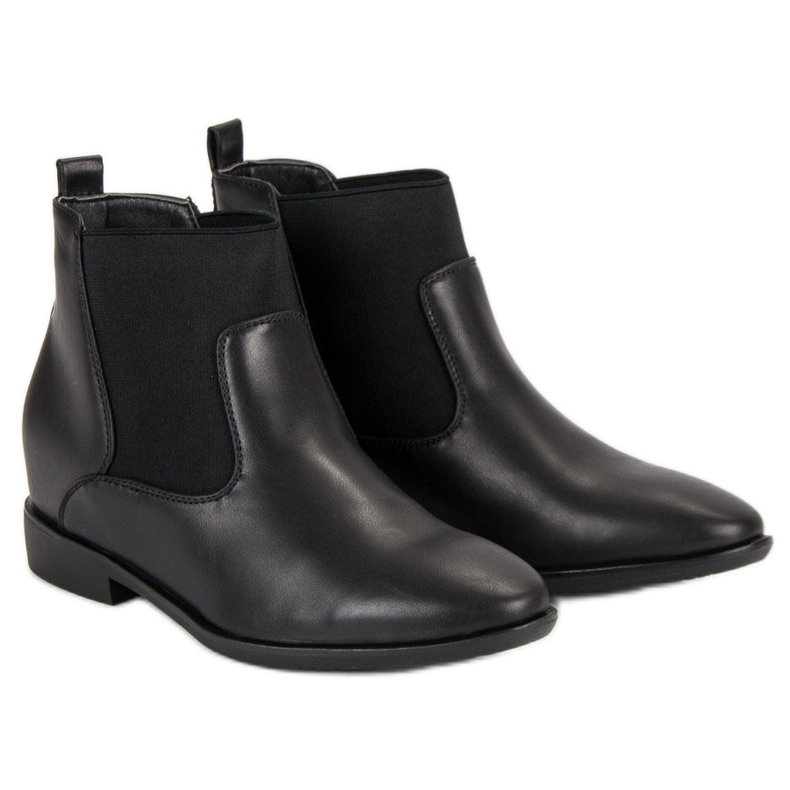 Lucky Shoes Botas Jodhpur elegantes preto 1