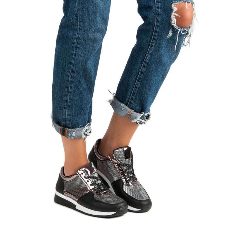 Sapatos esportivos elegantes preto 1