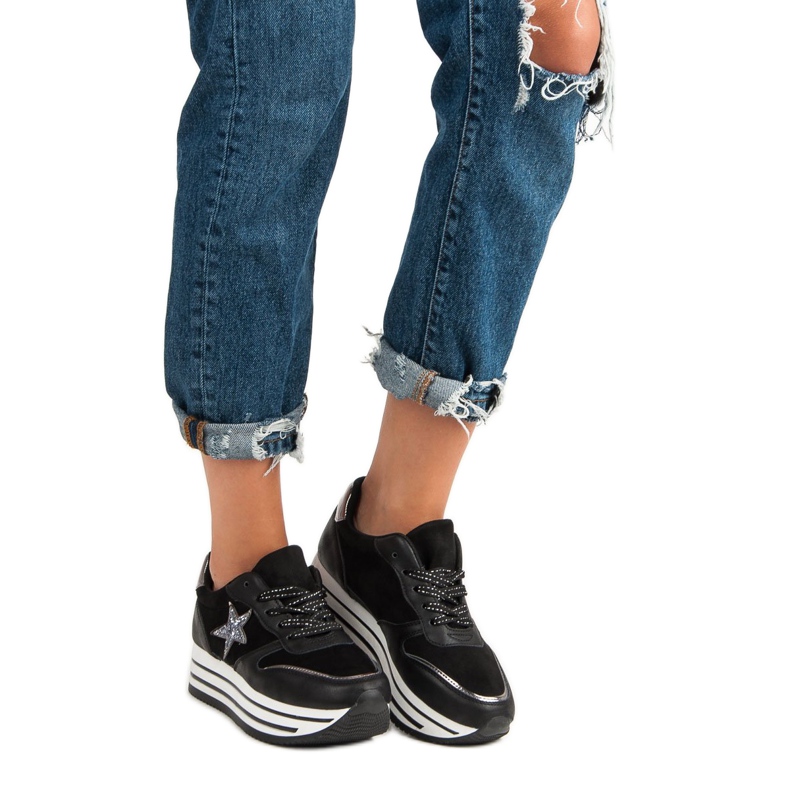 Tênis da moda na plataforma preto 2