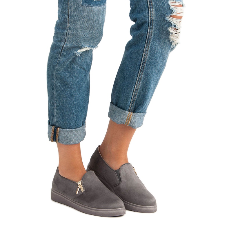 Tênis camurça cinza 1