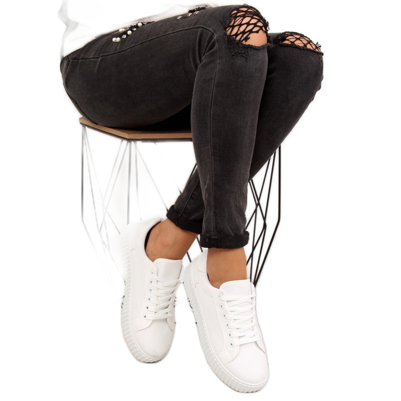 Tênis branco AX03 branco com sola alta 2 Tênis branco AX03 branco com sola alta 2