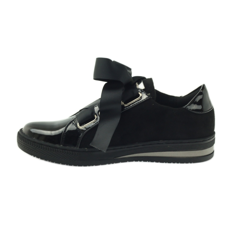 Palmilha de couro Creepers sapatos Filippo preto 2