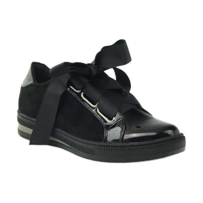 Palmilha de couro Creepers sapatos Filippo preto 1