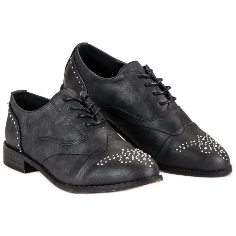 Super Me Sapatos amarrados da moda preto 2