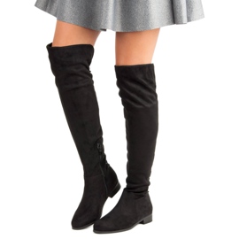 Botas de mosqueteiro pretas preto 1