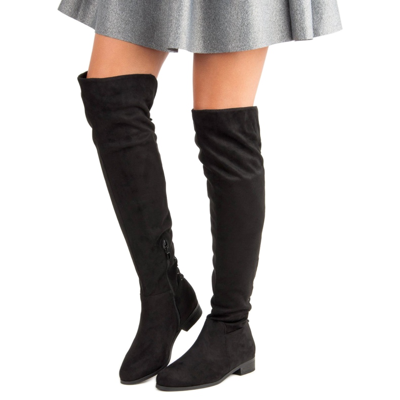 Botas de mosqueteiro pretas preto 1