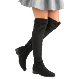 Botas de mosqueteiro pretas preto 2