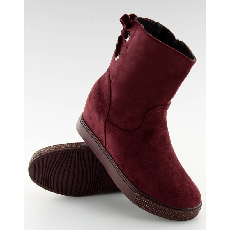 Botas com salto oculto HQ886 Claret Red vermelho 2