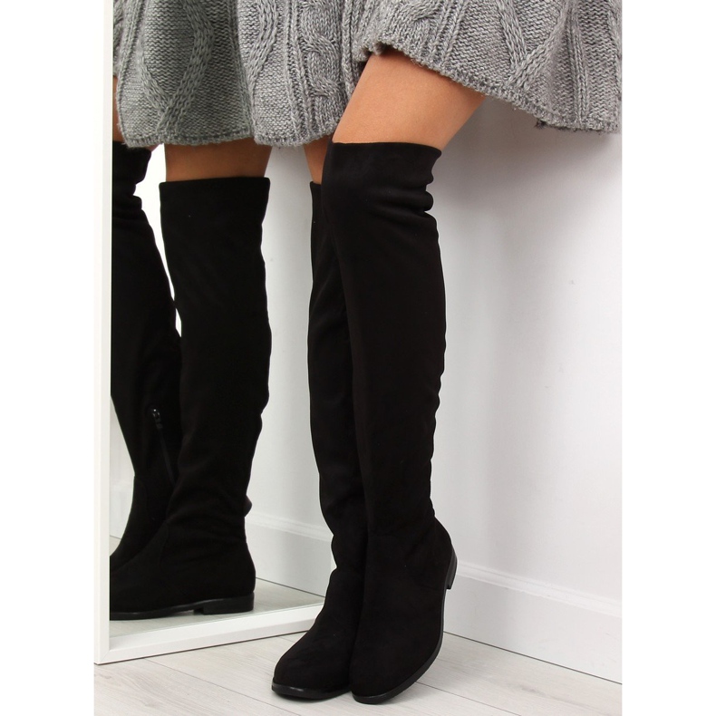 Botas de mosqueteiro pretas clássicas 887 preto 2