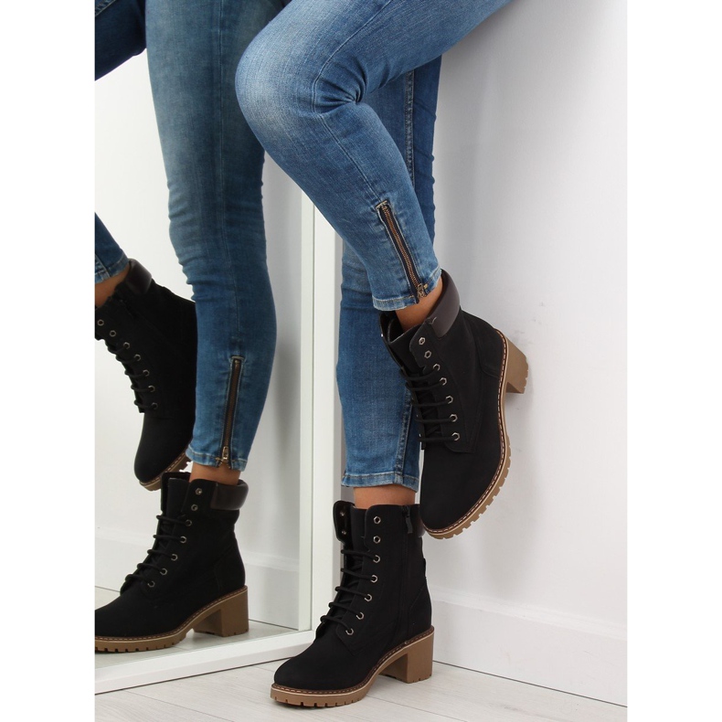 Botas pretas de madeira com salto 7-9028 preto 2 Botas pretas de madeira com salto 7-9028 preto 2