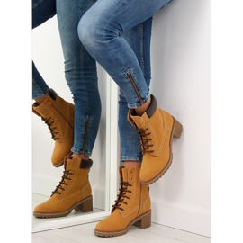 Botas de madeira de salto alto, camelo 7-9028 castanho 2