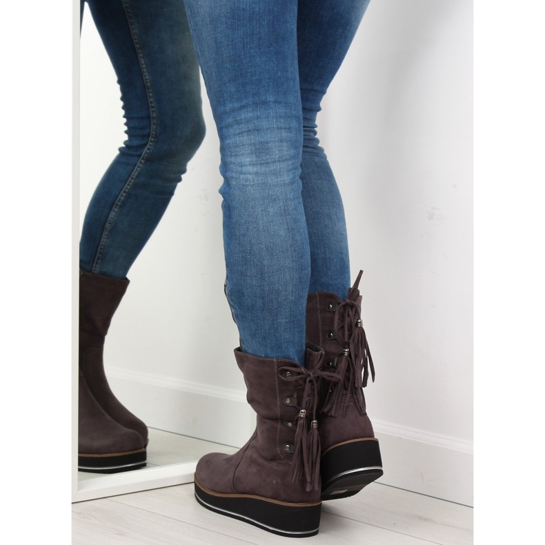 Botas cinza cinza para mulheres TH17-7 cinza 1