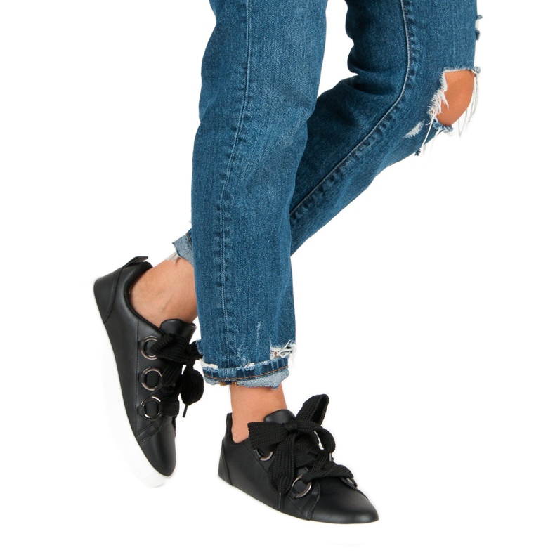 Super Me Tênis preto com cordões 2