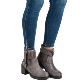 Seastar Botas de camurça de salto alto cinza 2