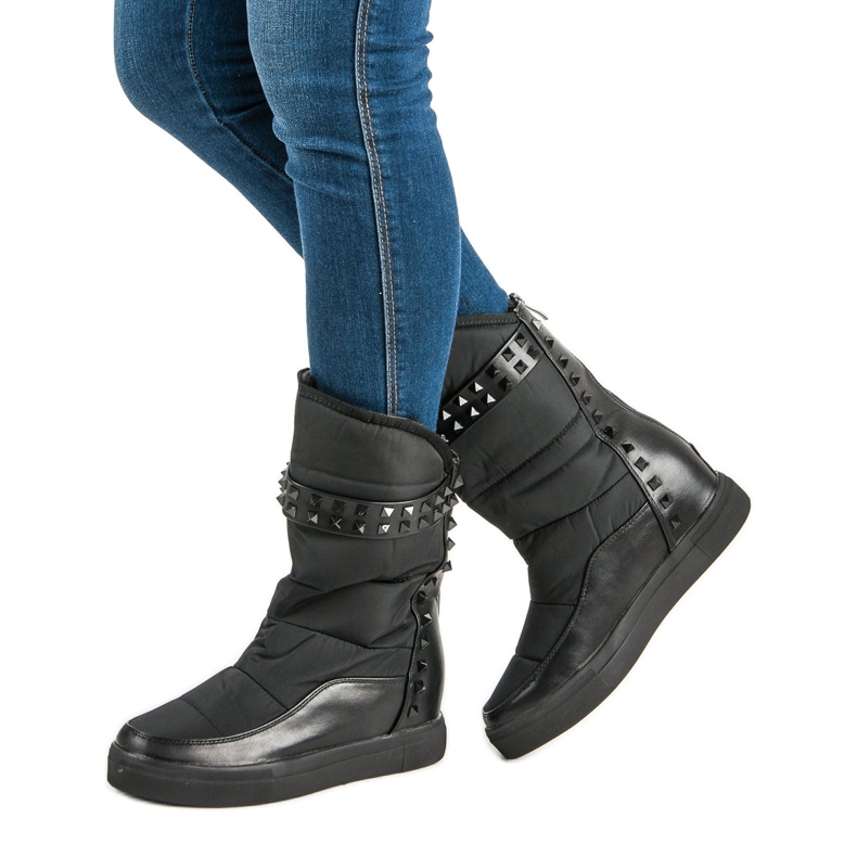 Seastar Botas de neve de rocha preta preto 2