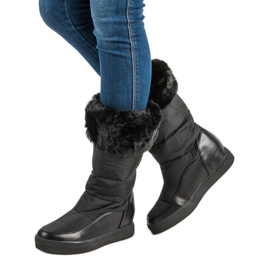 Seastar Botas de neve pretas com pele preto 1