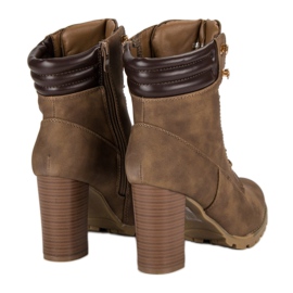 Kayla Botas de salto alto amarradas marrom 1
