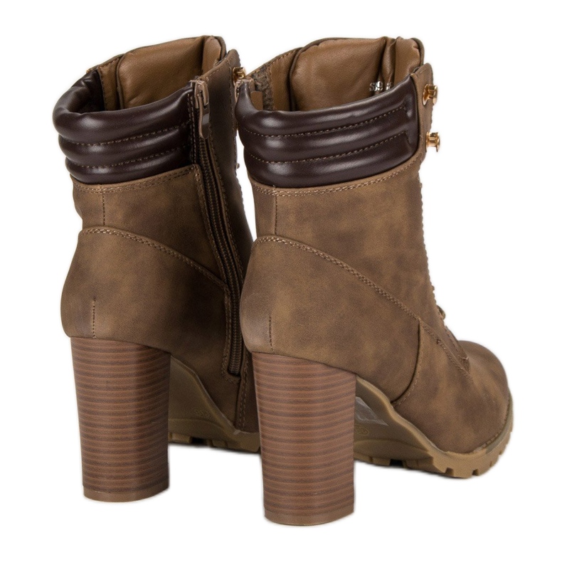Kayla Botas de salto alto amarradas marrom 1