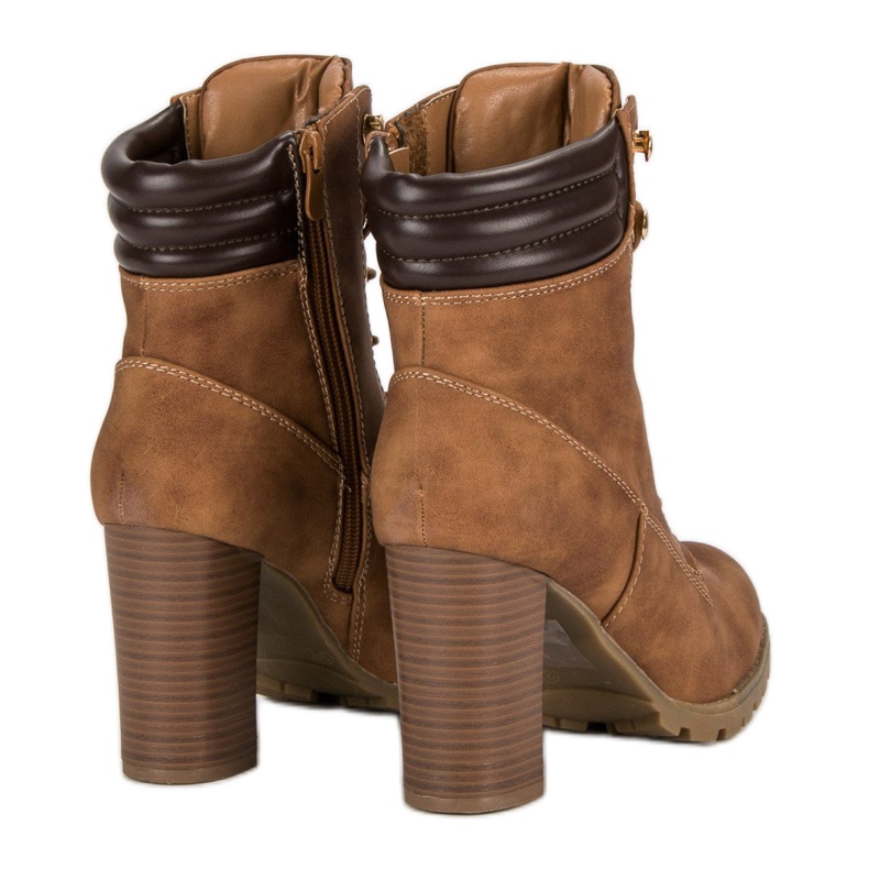 Kayla Botas de salto alto amarradas marrom 1