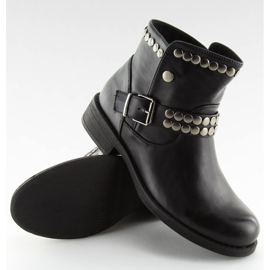 Botas pretas com tachas pretas HUQ-008 Preto 2