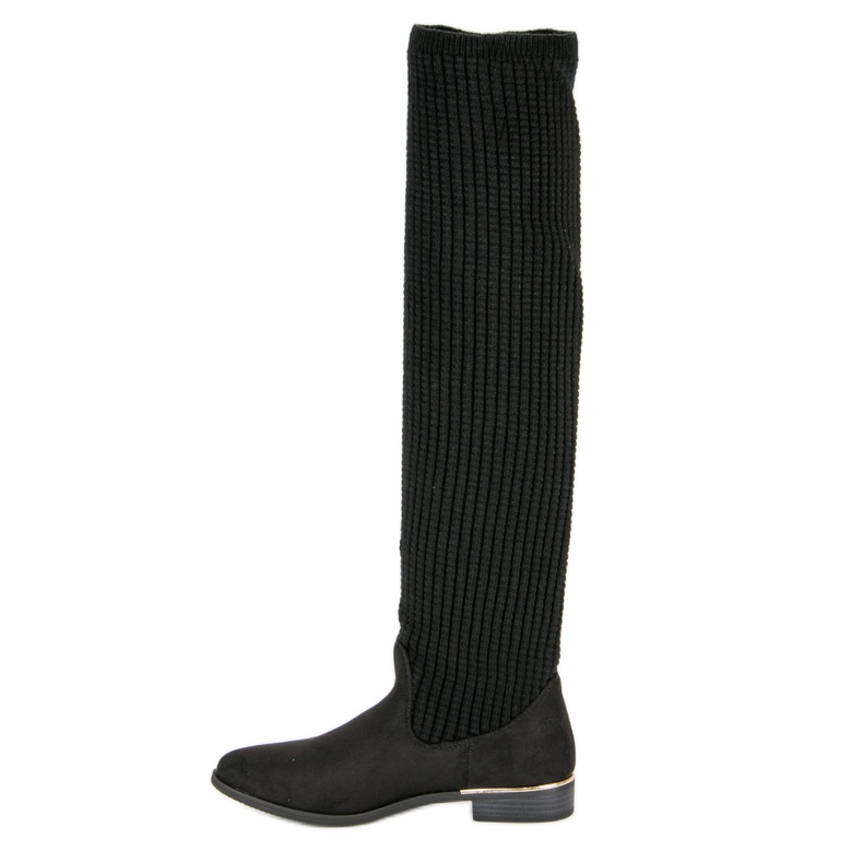 Super Me Botas femininas justas preto 1