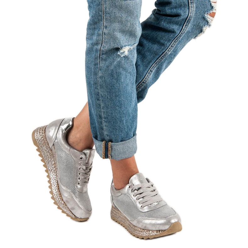 Bestelle Sapatilhas amarradas alpargatas cinza 2