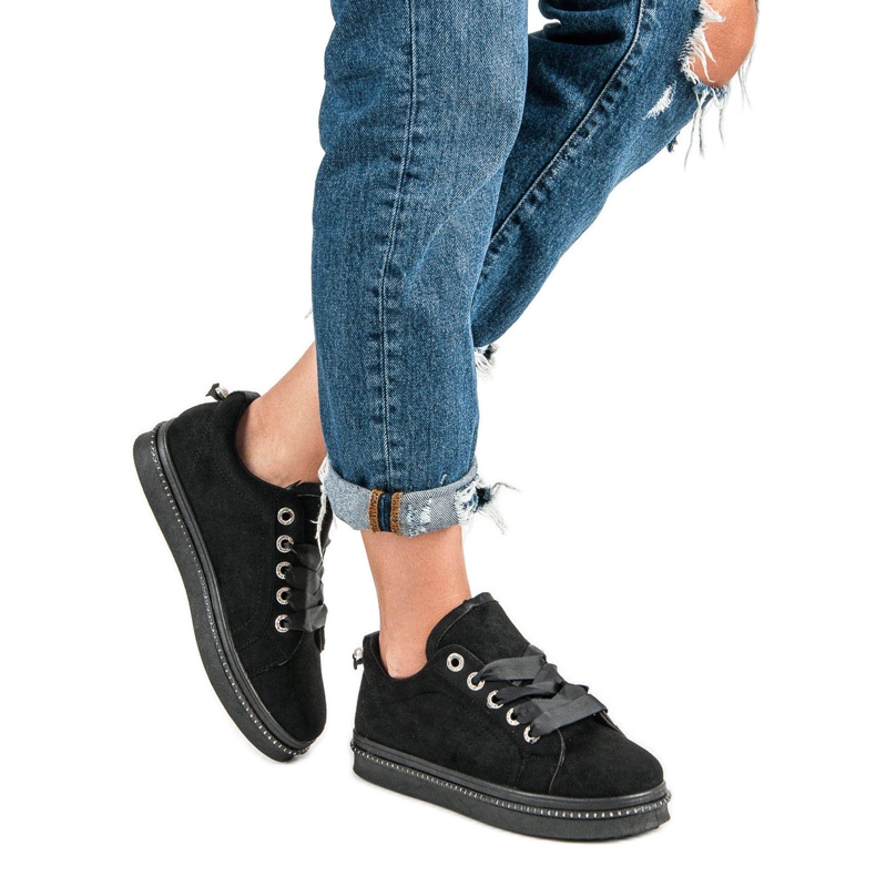 Tênis de camurça fashion preto 1