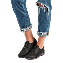 Sapatos de amarrar confortáveis preto 1