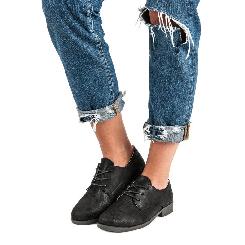 Sapatos de amarrar confortáveis preto 1