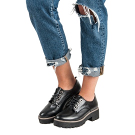 Sapatos elegantes com cordões preto 1