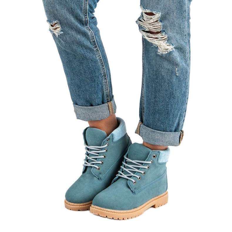 Original Walkman Shoes Botas de couro azul 2