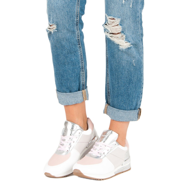 Betler Calçados Esportivos Pastel branco cinza rosa 1