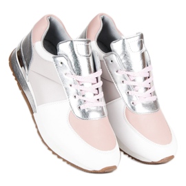 Betler Calçados Esportivos Pastel branco cinza rosa 5
