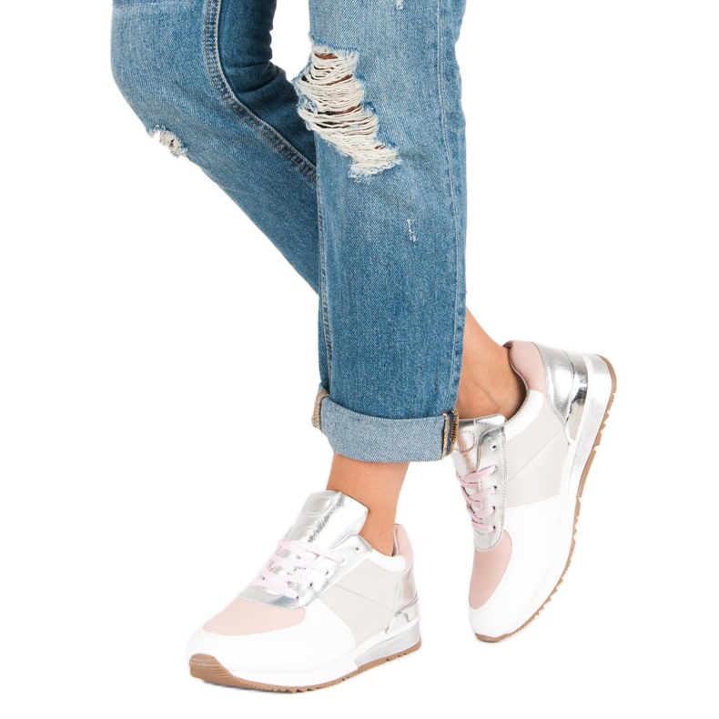 Betler Calçados Esportivos Pastel branco cinza rosa 2