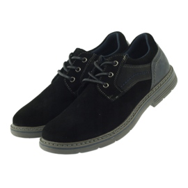 McKey Sapatos masculinos de camurça 285 preto azul marinho 4