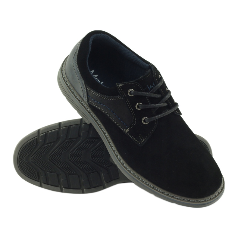 McKey Sapatos masculinos de camurça 285 preto azul marinho 3