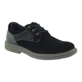 McKey Sapatos masculinos de camurça 285 preto azul marinho 1