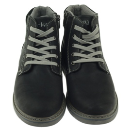 McKey Botas masculinas negras 288 com cordões preto cinza 3 McKey Botas masculinas negras 288 com cordões preto cinza 3