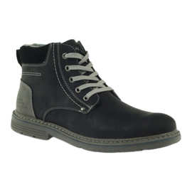 McKey Botas masculinas negras 288 com cordões preto cinza 1 McKey Botas masculinas negras 288 com cordões preto cinza 1