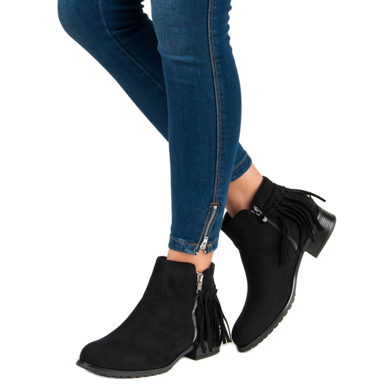 Kayla Boho botas de camurça preto 2