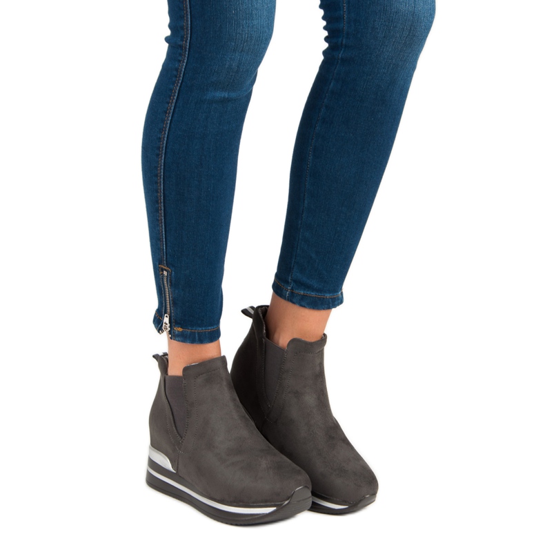 Bestelle Botas Jodhpur na plataforma cinza 1