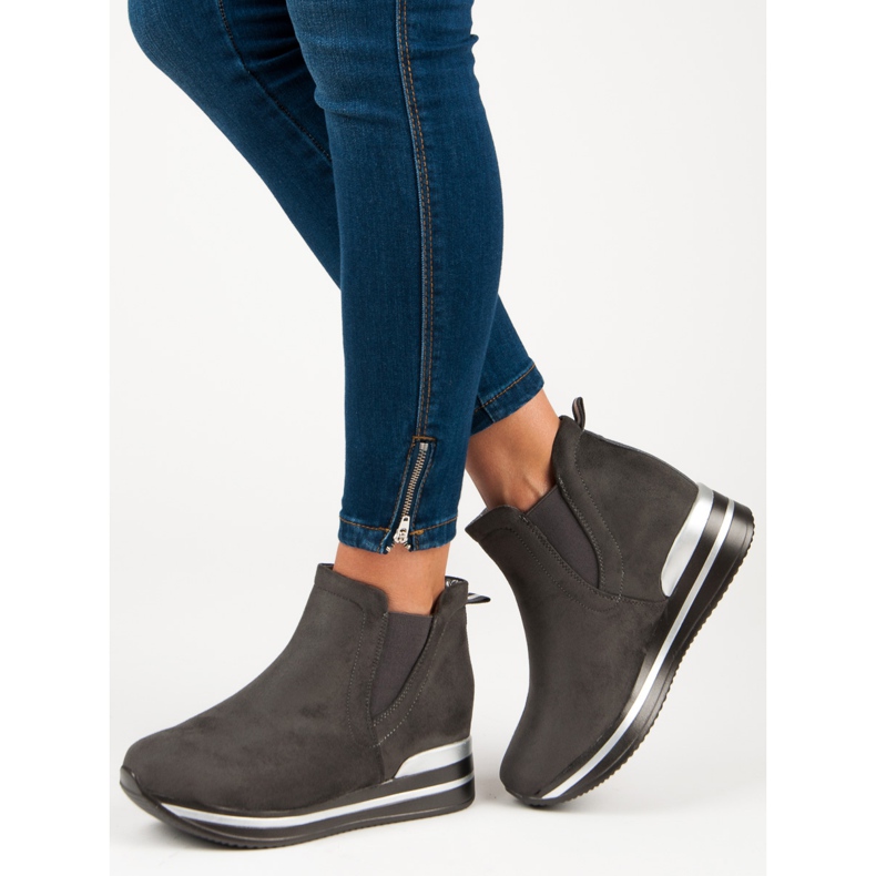 Bestelle Botas Jodhpur na plataforma cinza 2