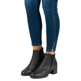 Botas Chelsea Botas de salto VINCEZA preto 1