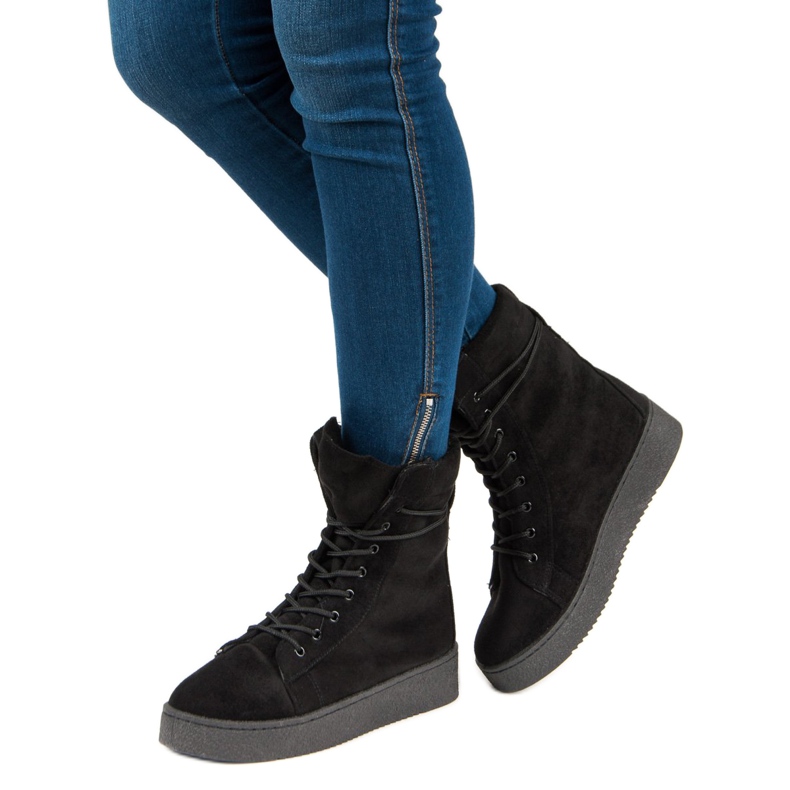 Bello Star Botas de camurça para neve preto 2