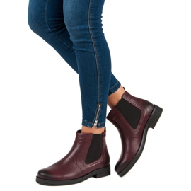 Botas VINCEZA marrons Chelsea vermelho 2