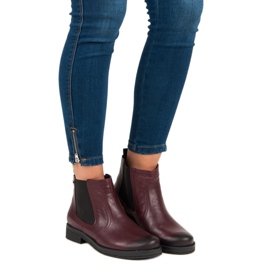 Botas VINCEZA marrons Chelsea vermelho 1
