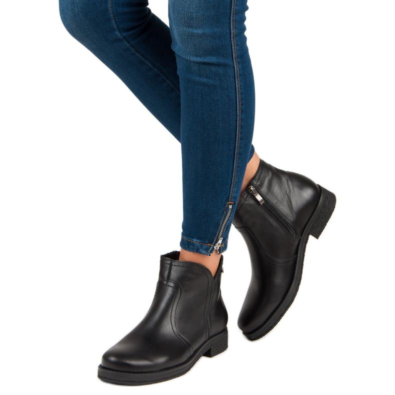 Botas baixas no zíper VINCEZA preto 2